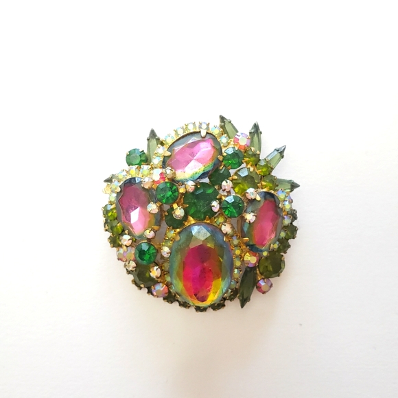Vintage D&E Juliana BOOK PIECE Heliotrope Watermelon Brooch - Picture 9 of 10